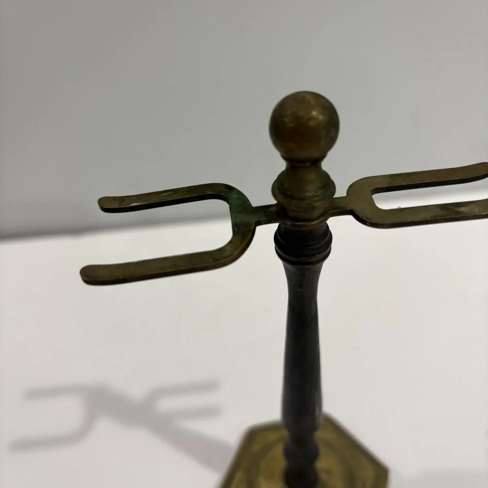 Vintage Brass Shaving Stand For Razor & Brush